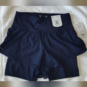 Xersion Dark Blue Mid-Rise Shorts